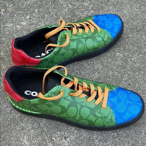 Coach Green and Blue Sneakers - Picture 3 of 5